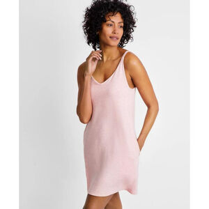 State of Day Women's Pink Super Soft Knit Solid Tank Chemise / Pajama Dress NWT